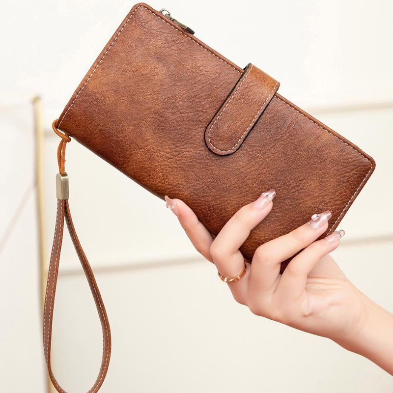 New RFID 702025 Off Long Multifunctional Women Wallet Solid Color Portable Clutch_voghion.com
