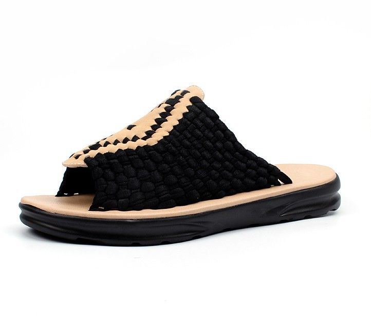 2025 Neue gestrickte Sommersandalen für Herren, trendige, lässige Strandschuhe mit dicker Sohle_voghion.com