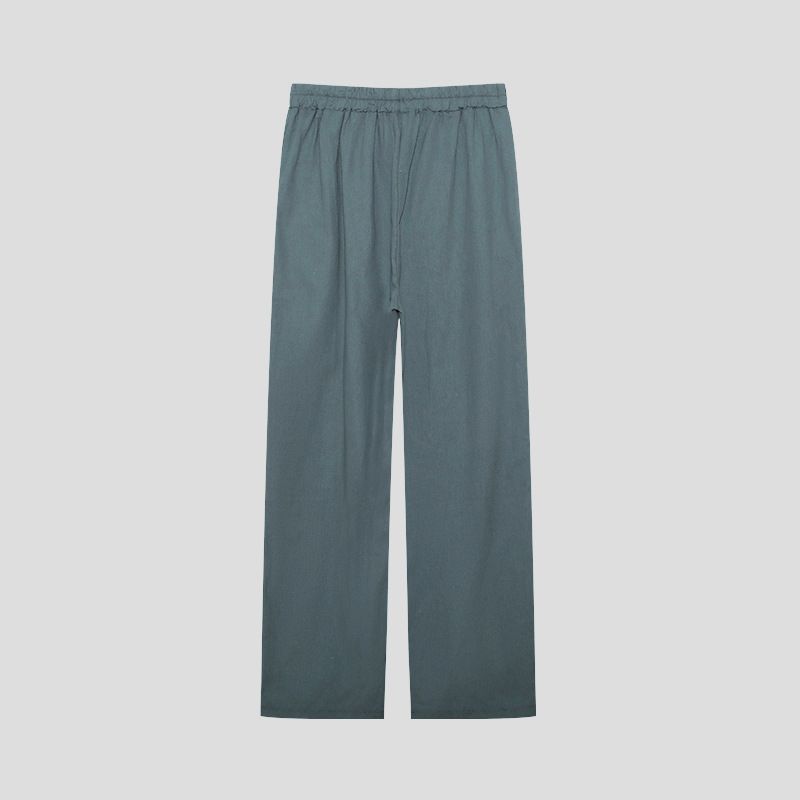 Damenbekleidung Zweiteiliges Set für Damen mit langärmeligem Revers und lässigem Frühlings- und Herbstanzug in einfarbiger Hose mit weitem Bein_voghion.com
