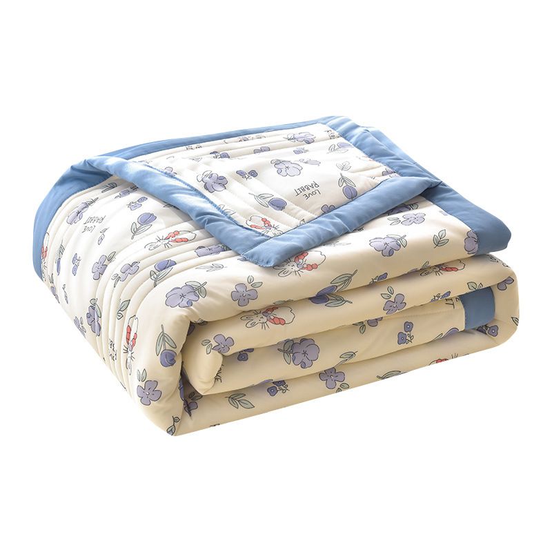 New Silk Summer Quilt With Air Conditioner, Double Layer Thin Blanket, Washable_voghion.com