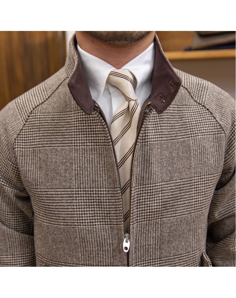 Meeste riided kraega Harrington Prince Check lühike jope härrasmeeste Slim Fit universaalne villane mantel retro meestele_voghion.com