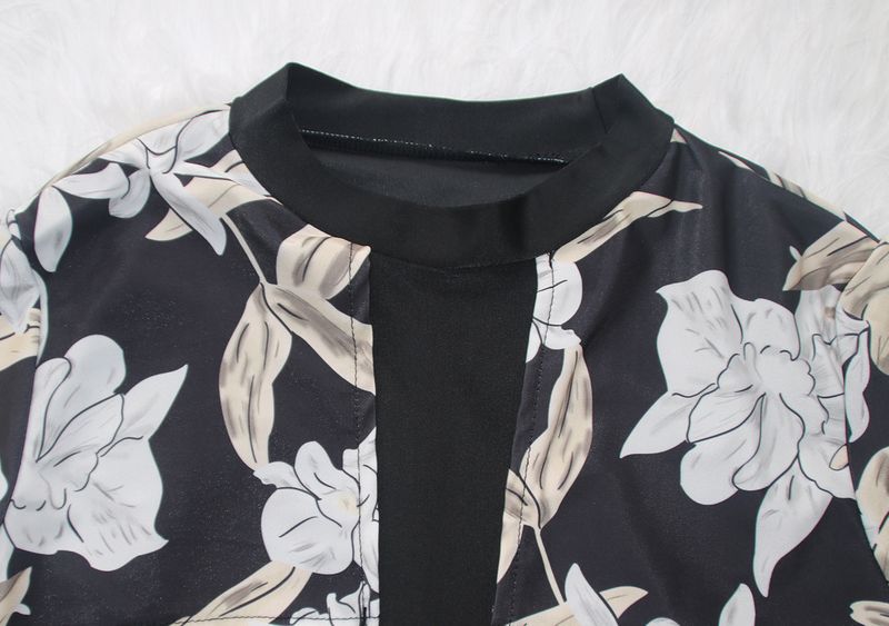 Damenbekleidung Strand Sonnenschutz Konservativ Bedrucktes Oberteil Hosen Hut Badeanzug Spleißen Vollumrandung Surfschild Badeanzug Dreiteiliges Set_voghion.com