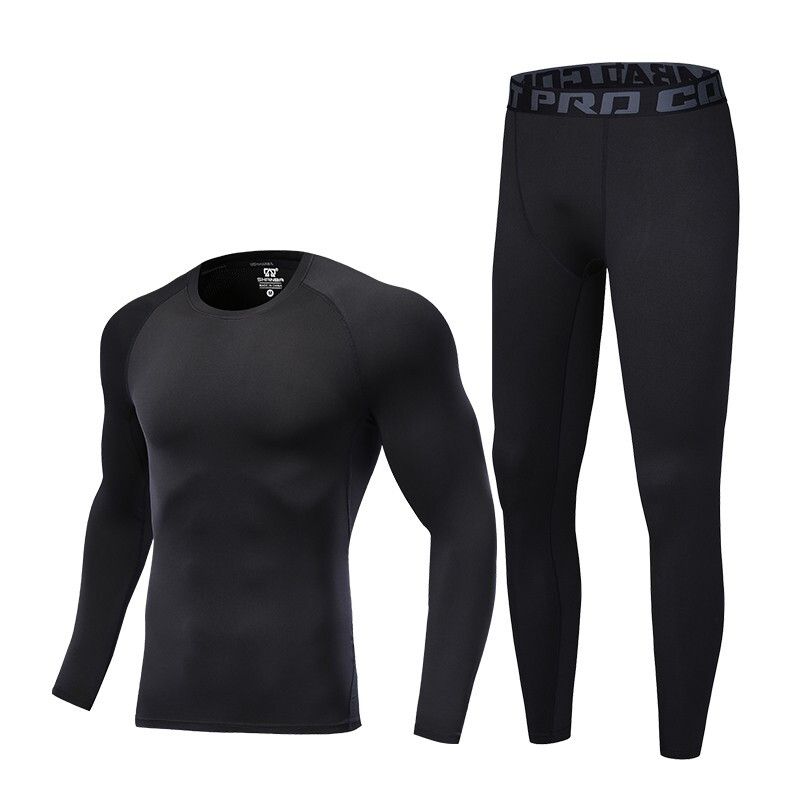 Allen Botun Fitness Men's High Elastic Compression Autumn Thermal Underwear Quick-Dry Winter Sports Tight Training_voghion.com