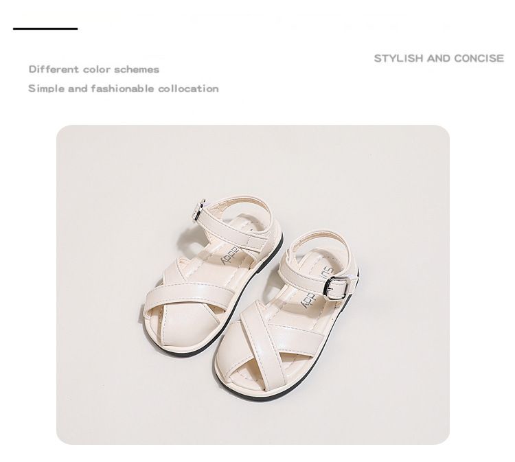 Sandali mezzo cappuccio per ragazze Mother Kids 2024 scarpe da principessa casual vuote per bambini estivi per bambini piccoli e medi_voghion.com