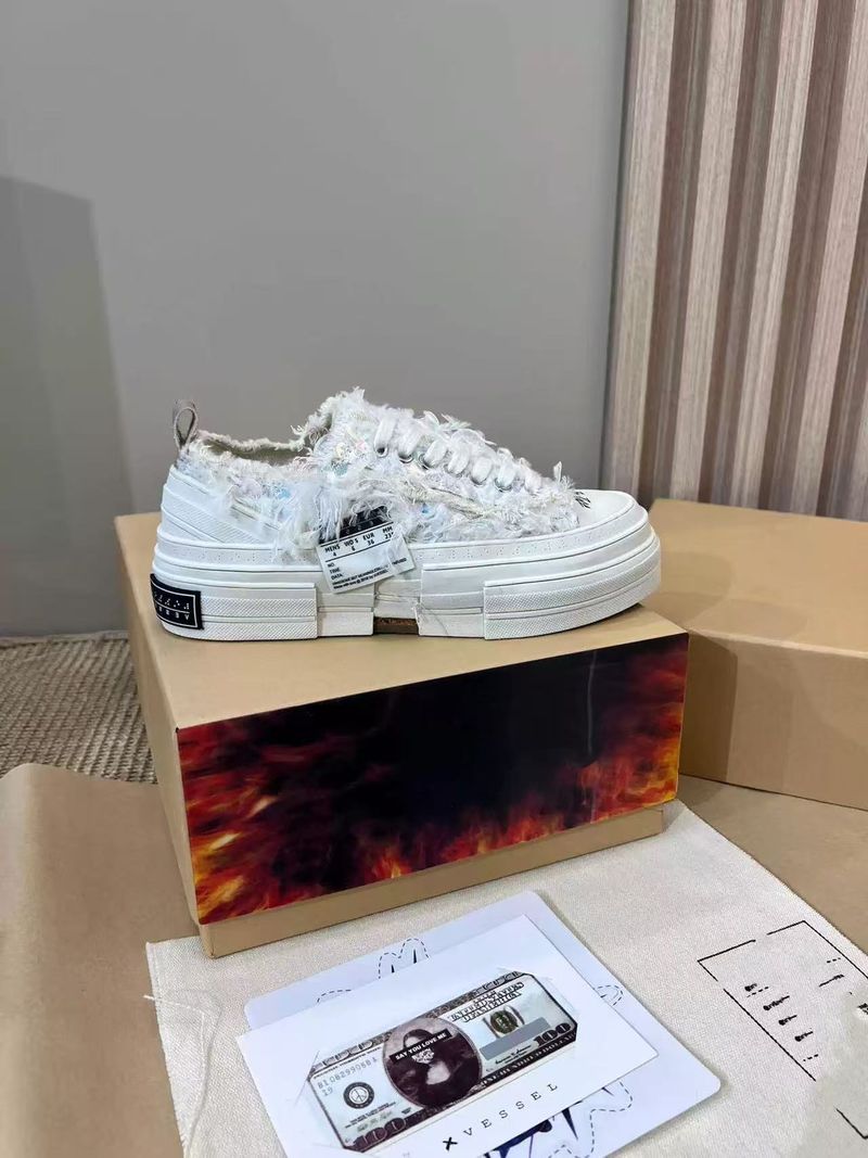 26ss With High Version Braille Wu Jianhao Same Style Canvas For Men And Women Swan Series Thick Peach Wood Sole Beggar S_voghion.com