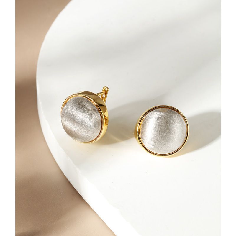 S925 Sterling Silver Niche Design Siid Kahevärviline kõrvaklamber Lihtne INS Kõrvarõngad Kõrvaehted_voghion.com