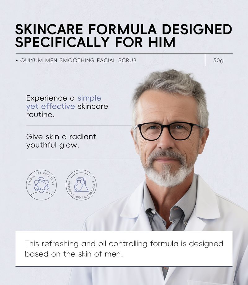 Peelings & Körperbehandlungen Glattes Gesichtspeeling für Männer, 50 g, saubere Poren, Hautpflegeprodukte für Männer_voghion.com