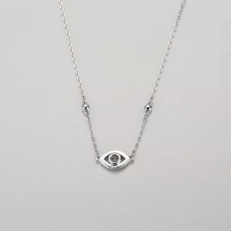 Lucky Lucky White Diamond Magic Eye DDevil's Eye Necklace Female Element Clavicle Chain Pendant_voghion.com