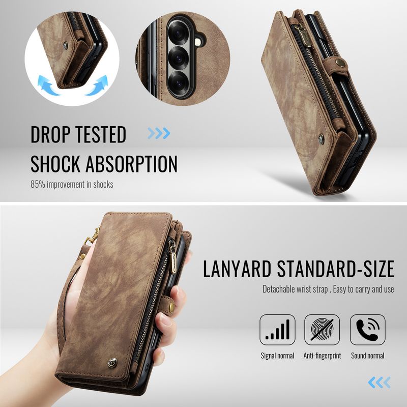 Compatible With New Samsung Fold7 Flip Z FOLD6 Card Slot Phone Leather Case Multifunctional Wallet_voghion.com