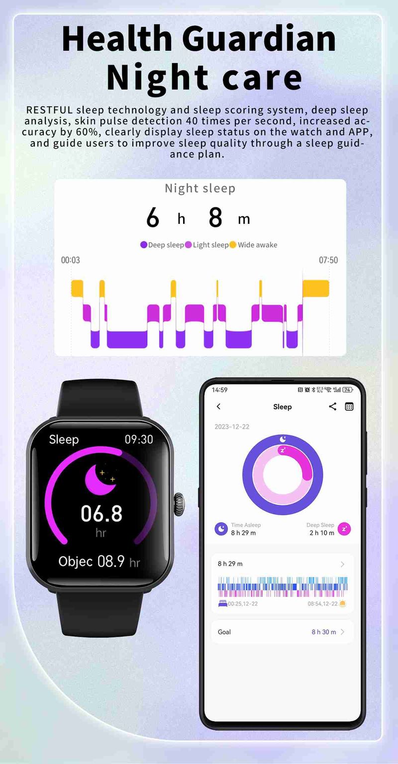 High Quality Unisex Smartwatch Square IPS Display Heart Rate Tracker Android IOS IP67 Magnetic Music Player Silicone_voghion.com
