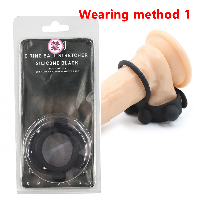 Dimensione regolabile Nuovo grande manicotto di erezione in silicone Anello palla barella maschio ritardo eiaculazione Sesso_voghion.com