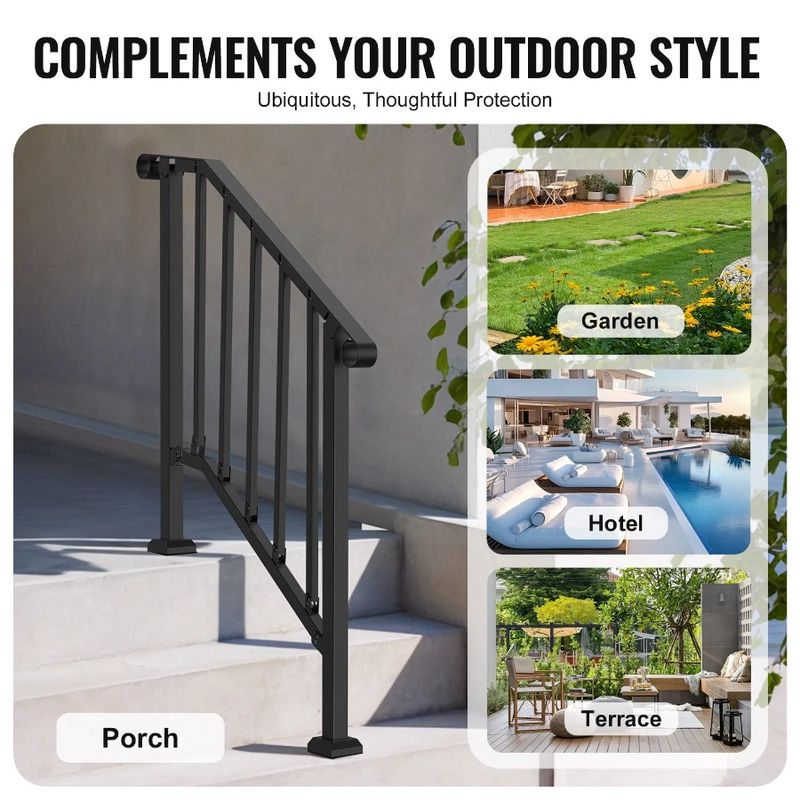 Retro Black Arch For Handrails Step Outdoor Deck For Porch 23 Seniors_voghion.com