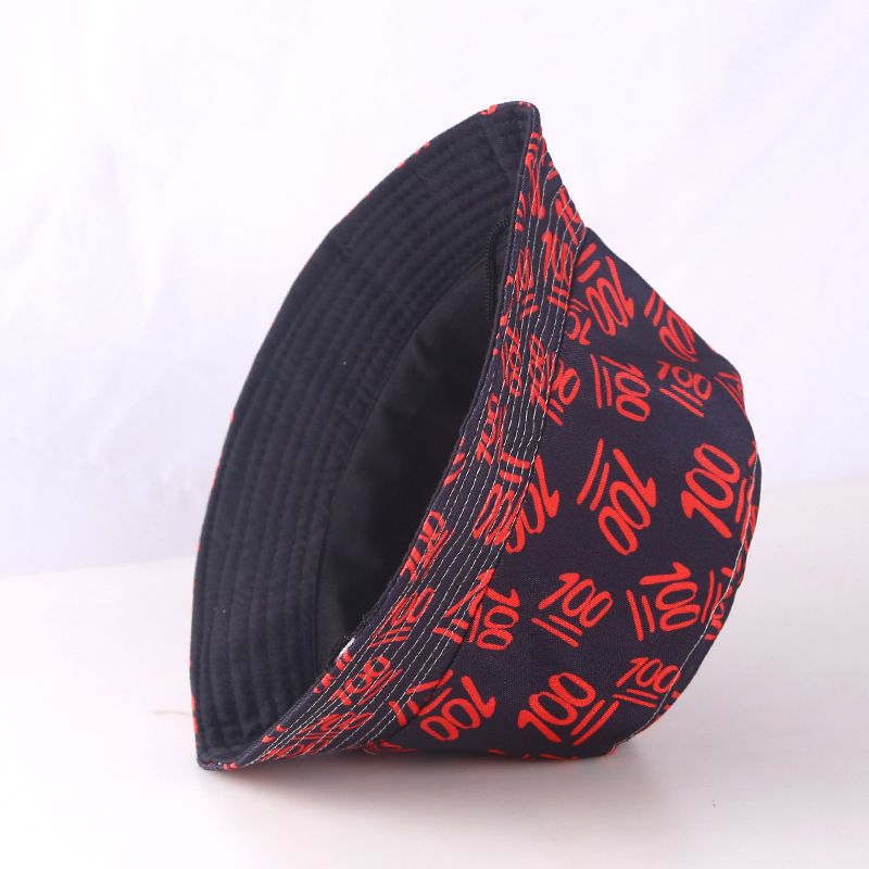 2024 Korean Version Of New Fisherman With Printed Basin Hat, Men's Double-sided Cotton Outdoor Hat For Men And Women_voghion.com