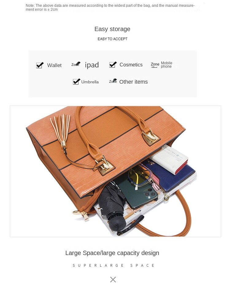 Borsa a tracolla Nuova borsa a tracolla alla moda e alla moda Borsa da donna a quattro pezzi con motivo a coccodrillo retrò_voghion.com