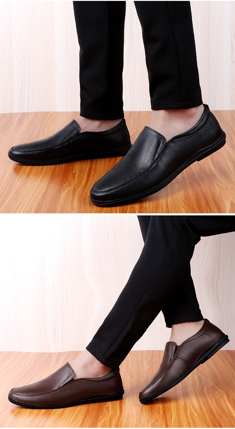 Soft-soled Feet Doudou Shoes Casual Leather Shoes Lazy Shoes Driving Shoes Men's Shoes_voghion.com