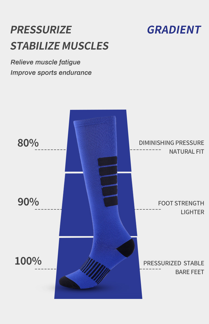 Compression socks colorful striped long compression socks fitness sports running and cycling socks_voghion.com
