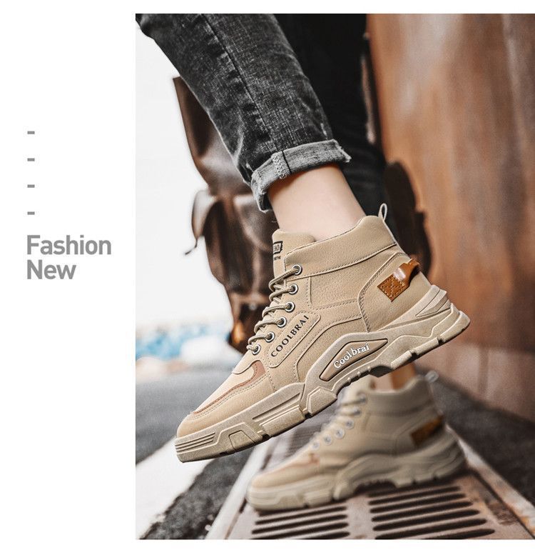 Men's Work Boots Slip-Resistant Comfortable Round Toe Casual Hiking Shoes With Rubber Sole For Outdoor Construction Non Slip Wear Resistant_voghion.com