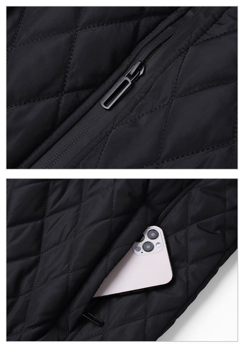Suministro transfronterizo de ropa acolchada de algodón grueso y apilada para hombre, nueva ropa cálida de algodón rombo para béisbol, otoño e invierno._voghion.com