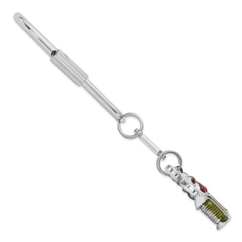1928 Silver-tone Multi-colored Enameled Sewing Key Fob_voghion.com