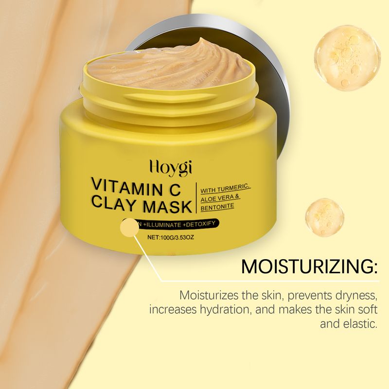 Hoygi Vitamin C Turmeric Mud Mask Gently Improves Darkness Deep Cleansing Radiance Moisturizing Mask_voghion.com