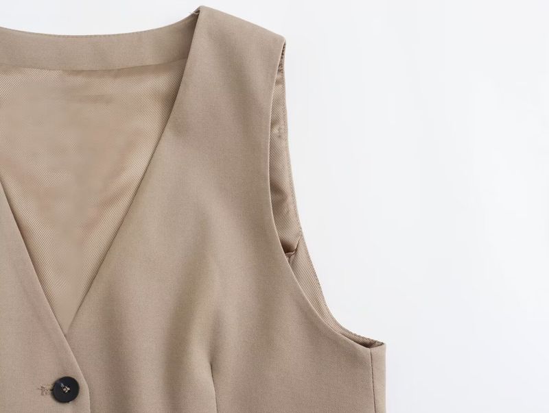 Women's Spring Slim Vest & Patchwork Pants Set - Casual Korean Style Stretch Polyester Outfit_voghion.com