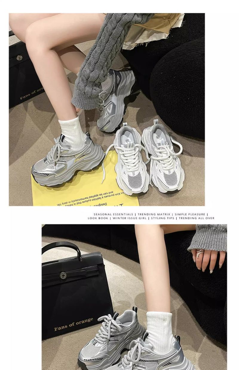 Paris dad shoes women's 2024 new summer thick sole height increase mesh breathable versatile lightweight sports casual shoes_voghion.com