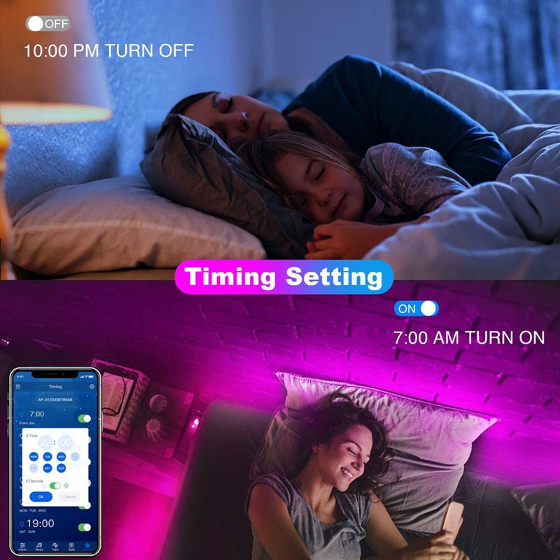 Bande lumineuse LED RVB 5 V avec 18 LED/m – SMD 5050, télécommande 28 touches et contrôle par application (Bluetooth), éclairage flexible DIY pour la maison, la scène et la décoration de fête._voghion.com