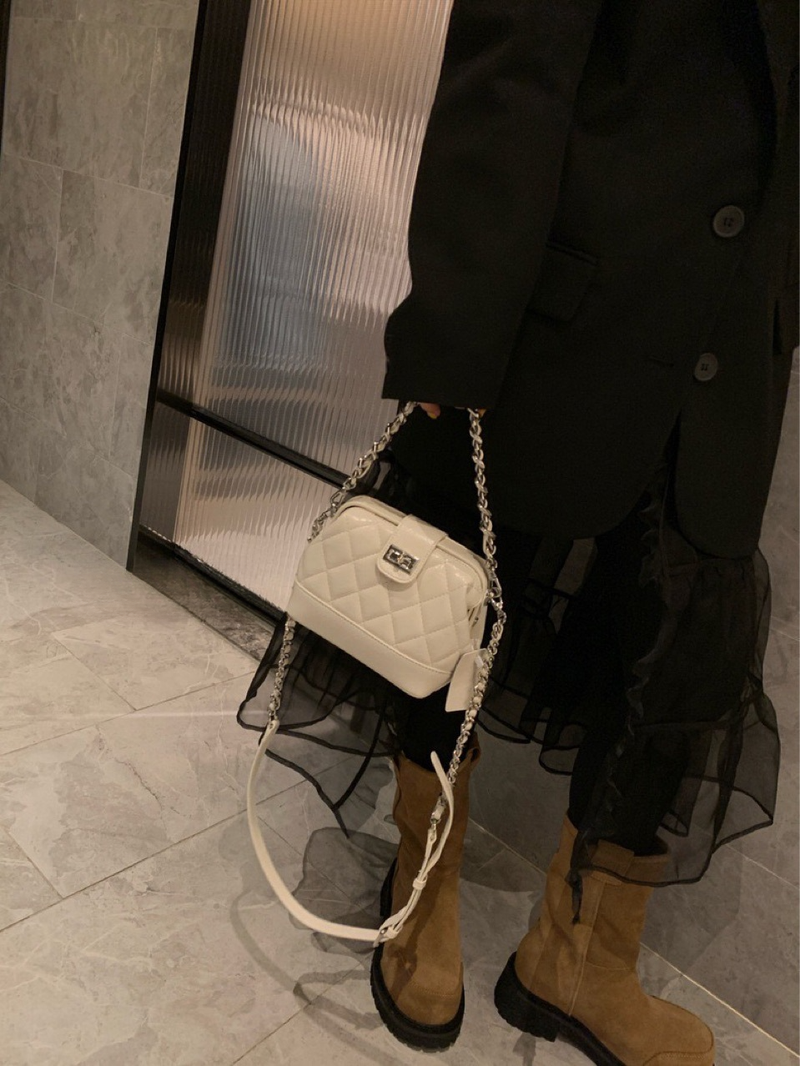 Borsa a tracolla con catena trapuntata alla moda, borsa a tracolla casual da giorno alla moda_voghion.com