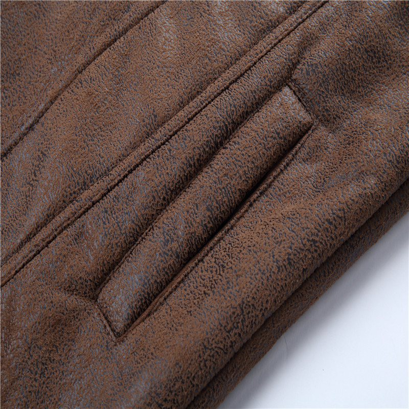 Han Dan Winter Herren Lamm Fleece Jacke Imitation Wildleder Jacken Motorrad Anzug Leder und Wolle Integrierte Mantel_voghion.com