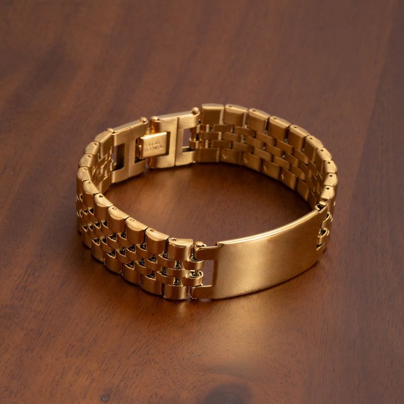 Cinturino per orologio da uomo di lusso, liscio, curvo, di alta qualità, con incisione in oro, resistente allo sbiadimento, stile hip-hop._voghion.com