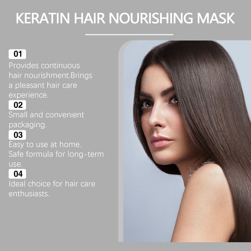 Maschera alla cheratina HOEGOA che migliora la consistenza dei capelli, li rende lisci, anti-crespo, idratanti, lucenti e nutrienti._voghion.com