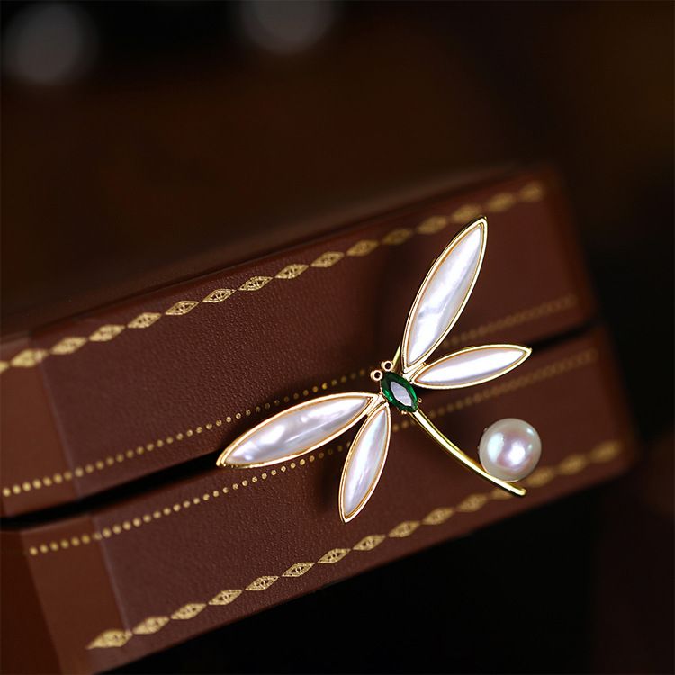 Perle Libelle Brosche frauen Premium Brosche Pin Design Pullover Nische Exquisite Schmuckstücke_voghion.com