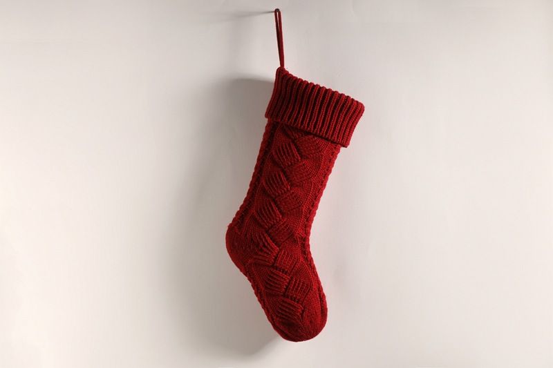 Knitted Christmas socks, yarn gift candy decoration bags, large banquet woven hanging accessories, socks and supplies_voghion.com