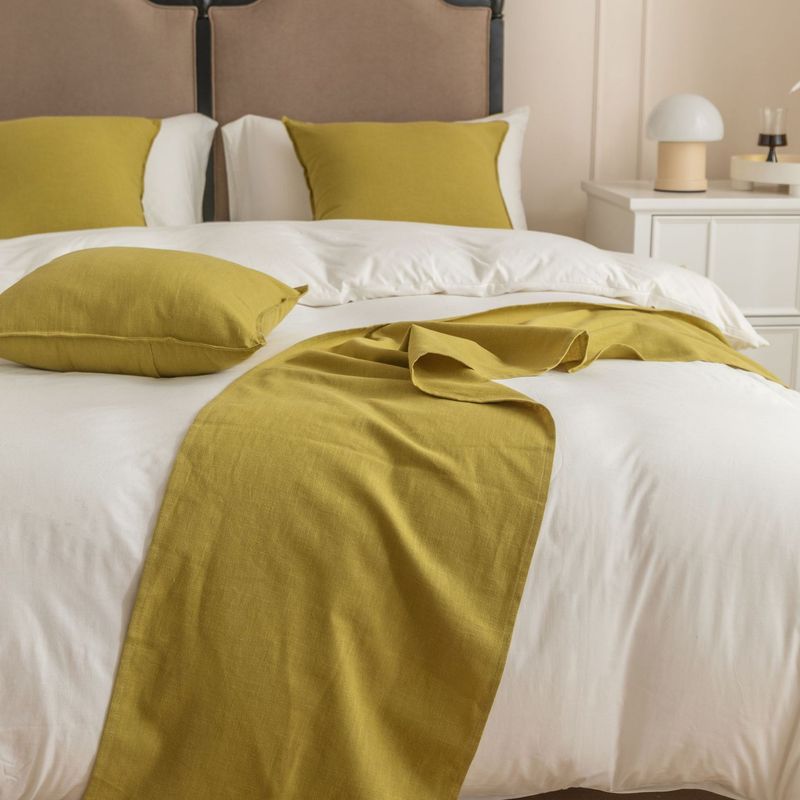 Nuovo asciugamano da letto in lino di cotone tinta unita Hotel Hotel Inn bandiera da letto in lino di cotone_voghion.com