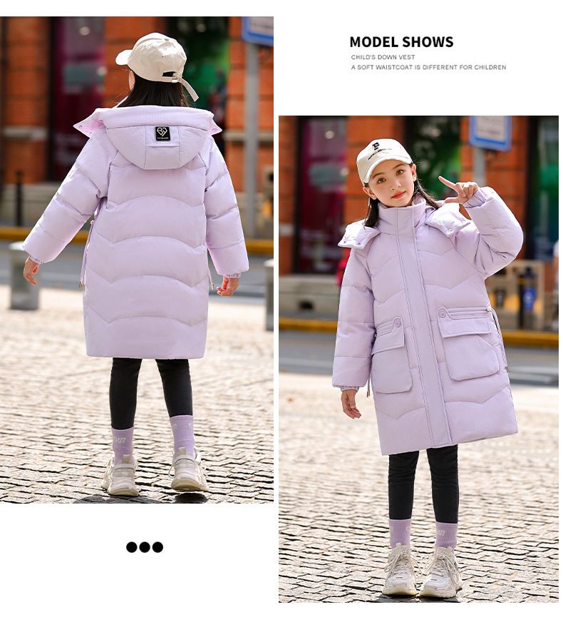 Trendy Girls' Winter Down Jacket – 90% White Duck Feather Coat With Cartoon Prints (5 Colors, Loose Fit, Ultra-Warm For Kids 8-16 Years Old)_voghion.com