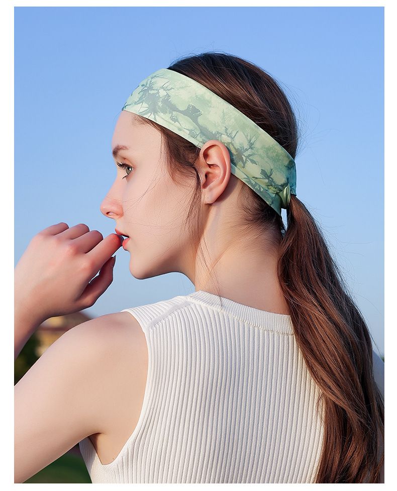 Ice silk sports, running, traveling, face washing, with open ends, tied hair, breathable, anti slip, not tight, widened_voghion.com