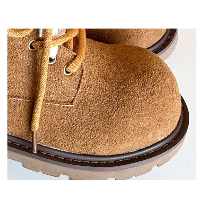 Stivali Martin alla moda autunno/inverno, nuovi stivaletti bassi in pelle scamosciata con lacci e suola piatta da donna_voghion.com