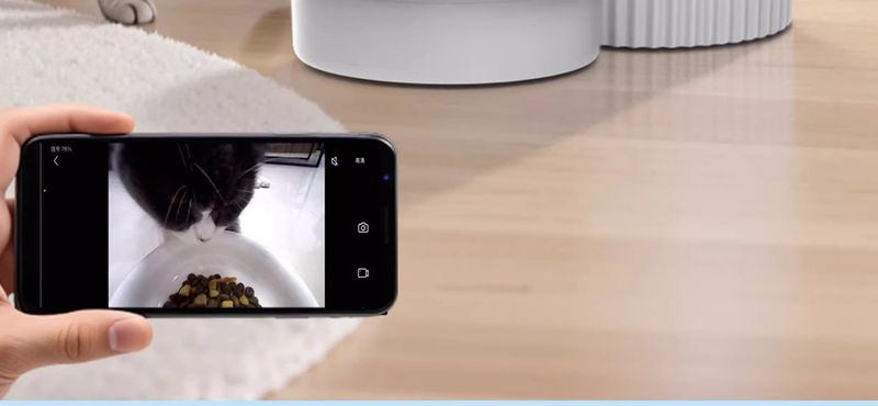 Comedero automático para perros y gatos con intercomunicador de voz con control remoto y temporizador cuantitativo_voghion.com