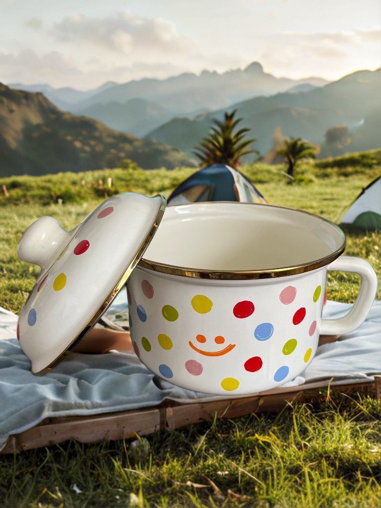 Thickened Enamel Fast Cup Instant Noodle Old-fashioned Nostalgic Rice Bowl Adult Office Worker Food Grade_voghion.com