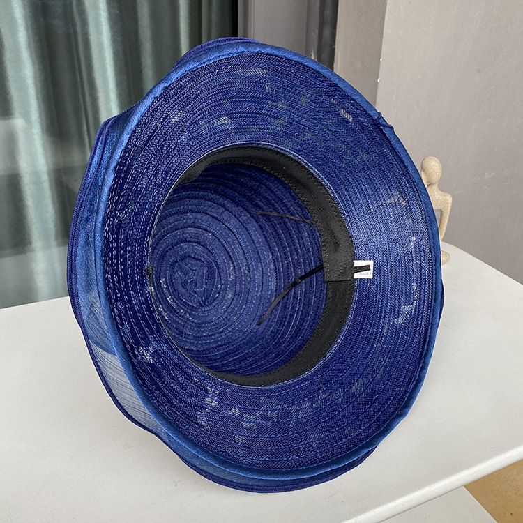 Cappello da sole in pizzo con pizzo Temperamento Elegante cappello da secchiello con fiori di perle Cappello da sole estivo traspirante da donna_voghion.com