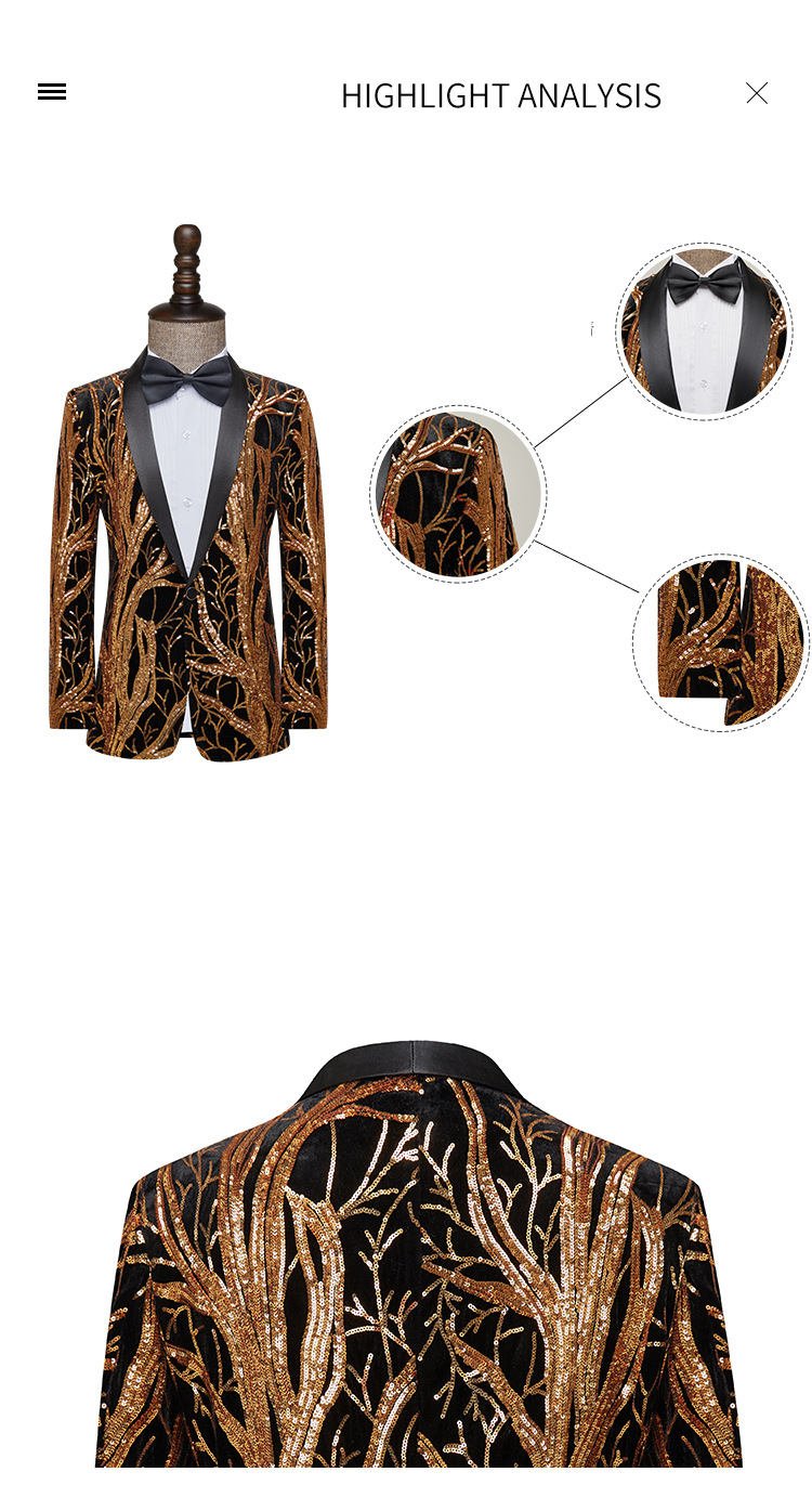 Costum bărbătesc cu paiete, costum de performanță scenică, haină, costum de baie_voghion.com