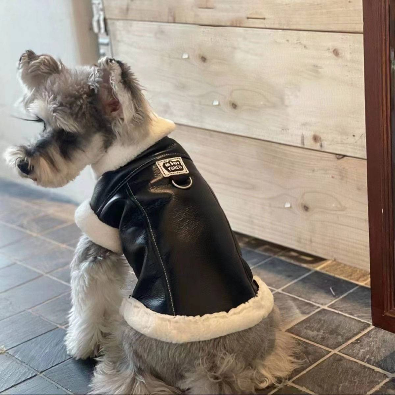 Dog Clothing autumn and winter new plus velvet sleeveless vest Teddy Schnauzer Bichon Maltese fur _voghion.com