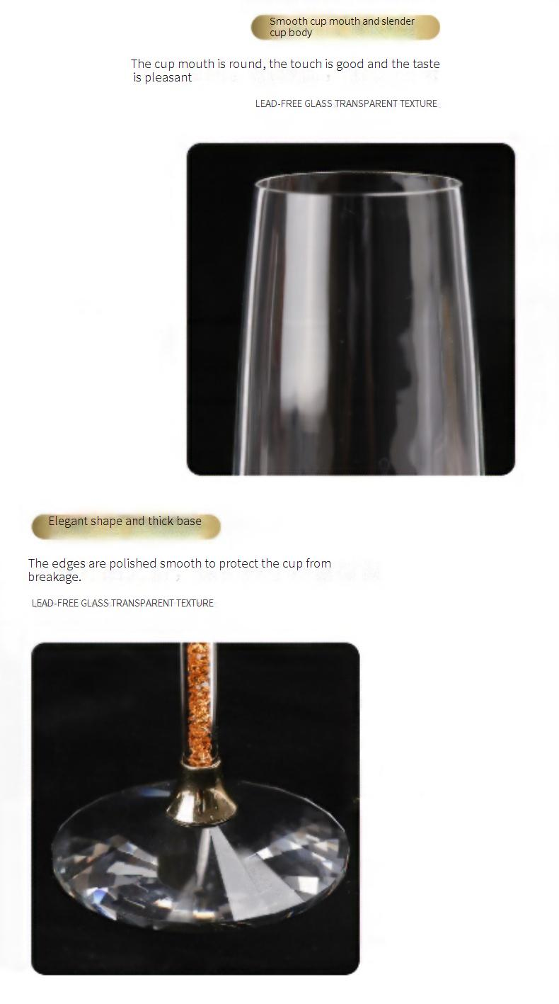 Conjunto de taças de champanhe com haste de diamante para casa e jardim Conjunto de taças de cristal adequado para bar, restaurante, casa, taça de champanhe_voghion.com