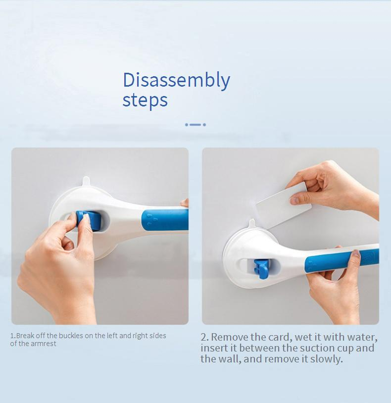Suction Cup Grab Bar No Drill Safety Handrail For Toilet & Shower (Non-Slip Elderly Fall Prevention Adjustable Angle Rustproof Stainless Steel)_voghion.com