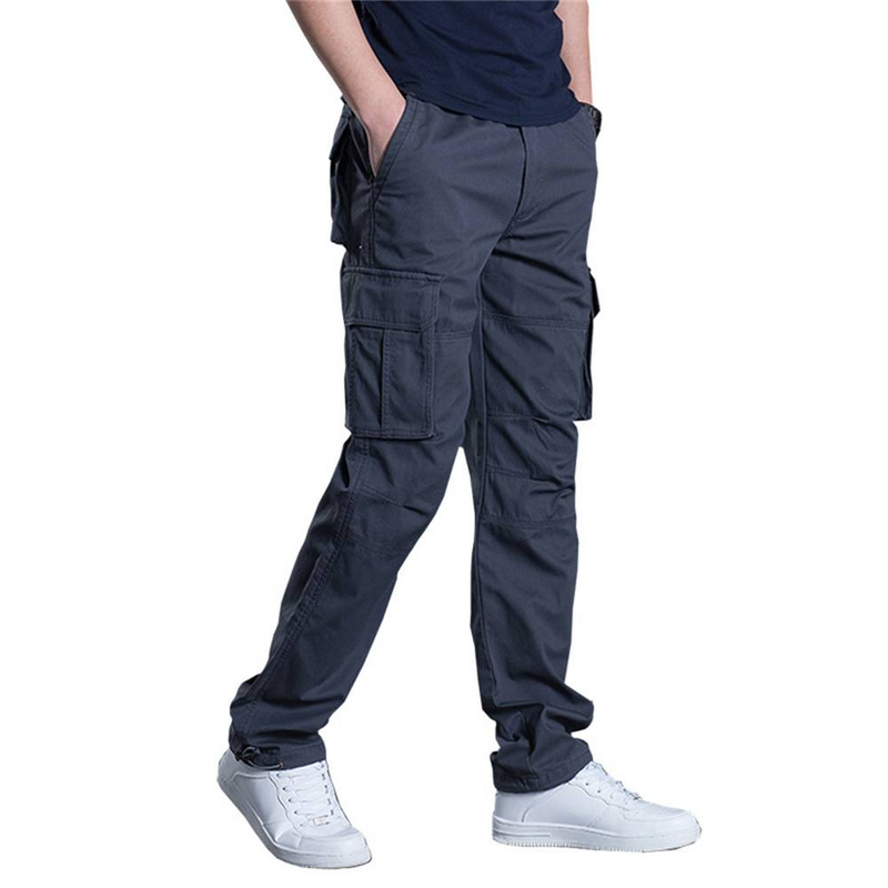 High Quality 2025 Spring Autumn Multiple Pockets Cargo Pants Men's Cotton Mid Waist Baggy Regular Trousers Male Combat Tactical Pants S-4XL_voghion.com