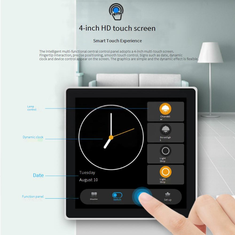 Interruttore a pannello touch intelligente (4 canali) - Telecomando ZigBee, nessun cavo neutro richiesto, modalità scena e funzione timer_voghion.com