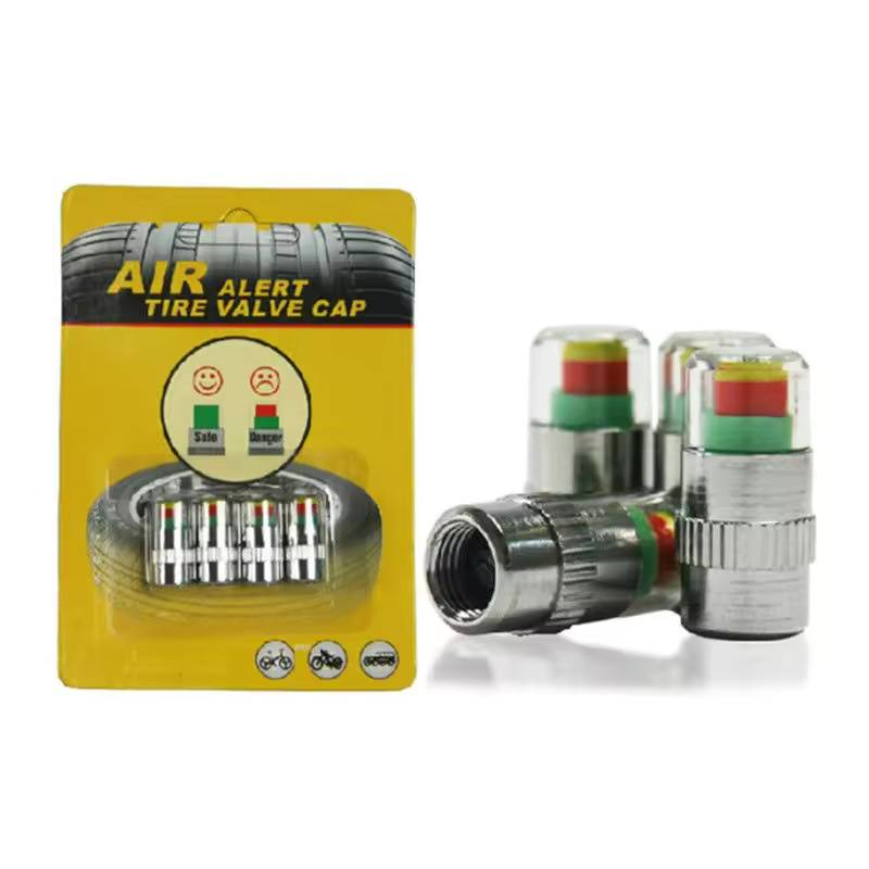 4pcs/set Car Tire Pressure Indicator Tire Pressure Gauge Indicator Alert Monitoring Valve Cap Sensor External Valve Detection_voghion.com