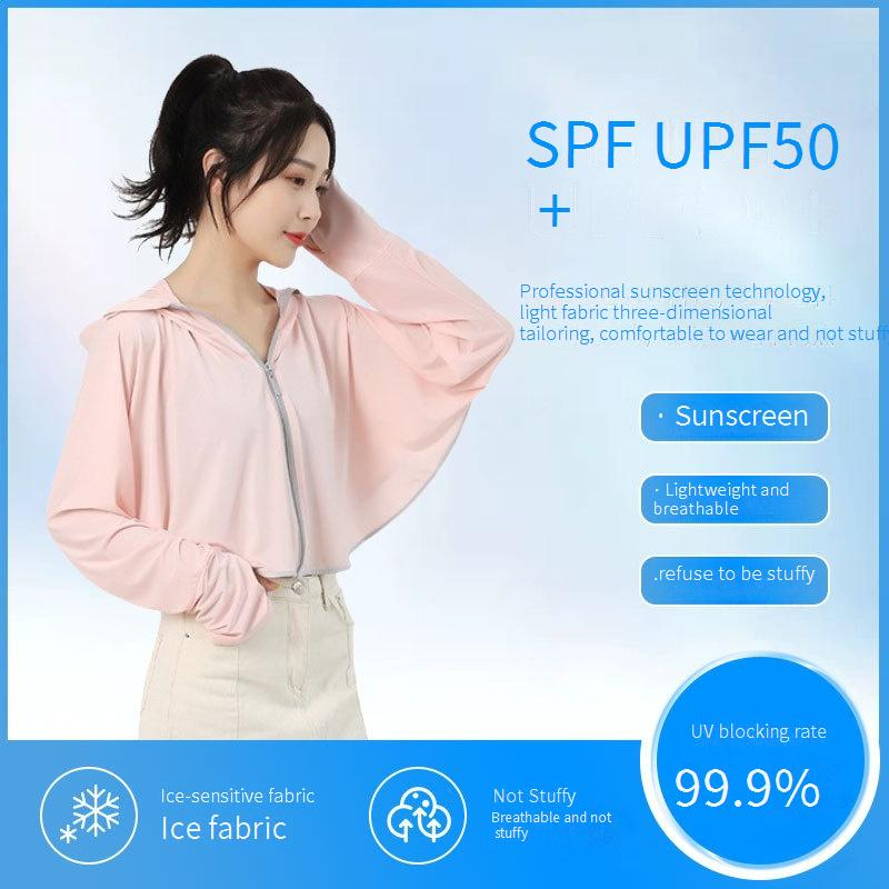 Sonnencape aus Eisseide mit UPF50+ und Kapuze – leichtes und atmungsaktives UV-Schutz-Coverup (übergroße Kapuze, lockere Passform)_voghion.com