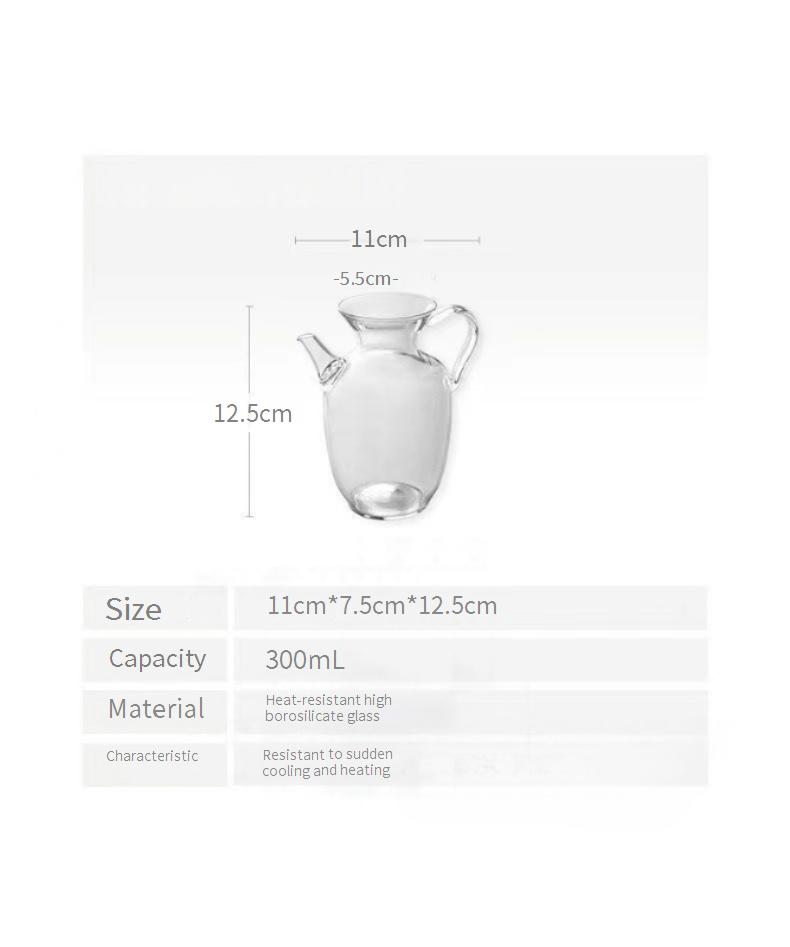 350ml Minimalist Borosilicate Glass Teapot – Custom Logo Option, Heat-Resistant For Stovetop & Induction Lightweight Nordic Style_voghion.com