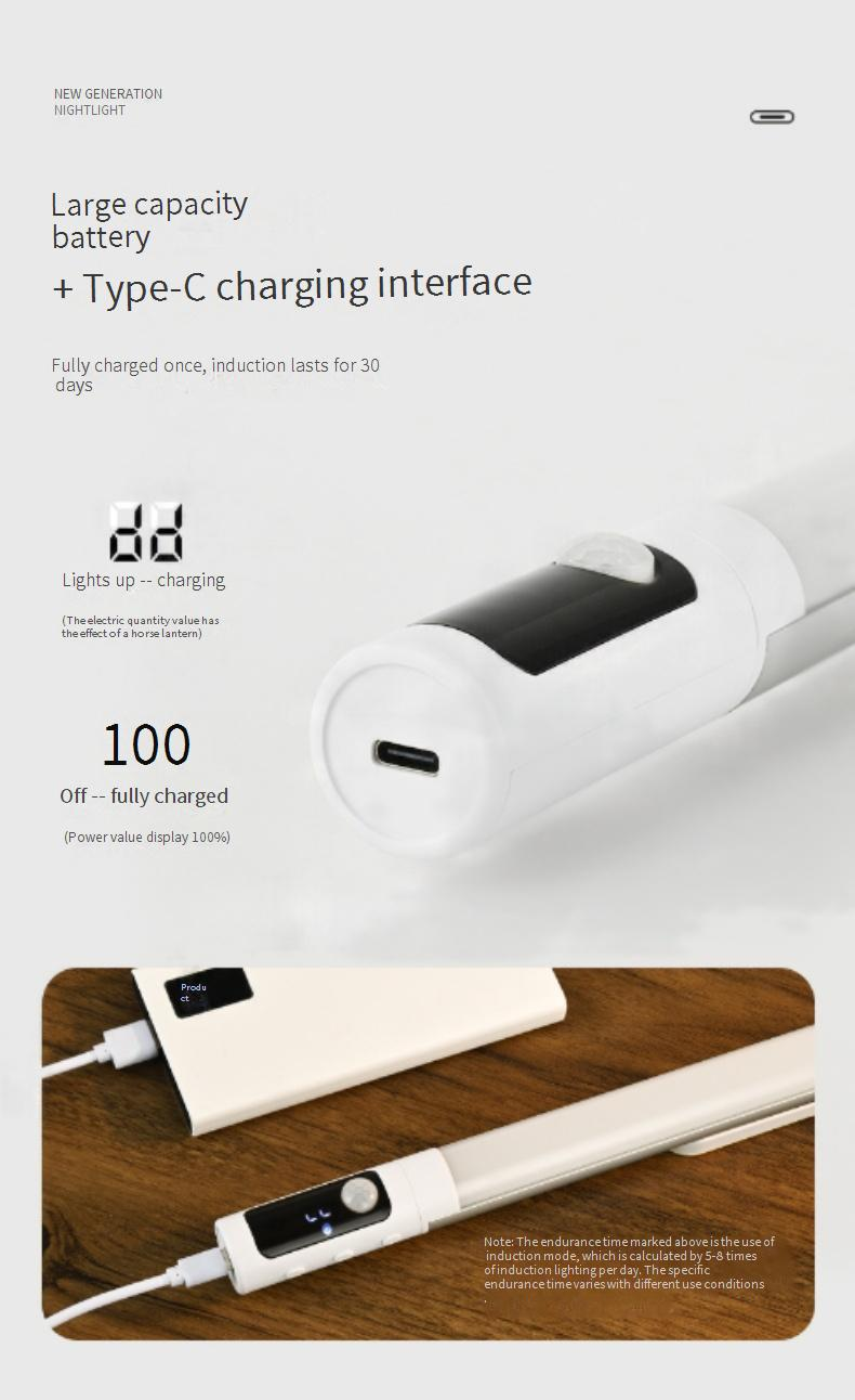Smart Motion Sensor LED Cabinet Light - Rechargeable Magnetic Closet Light With 3-Color Adjustable (Aluminum Alloy, CE Certified)_voghion.com